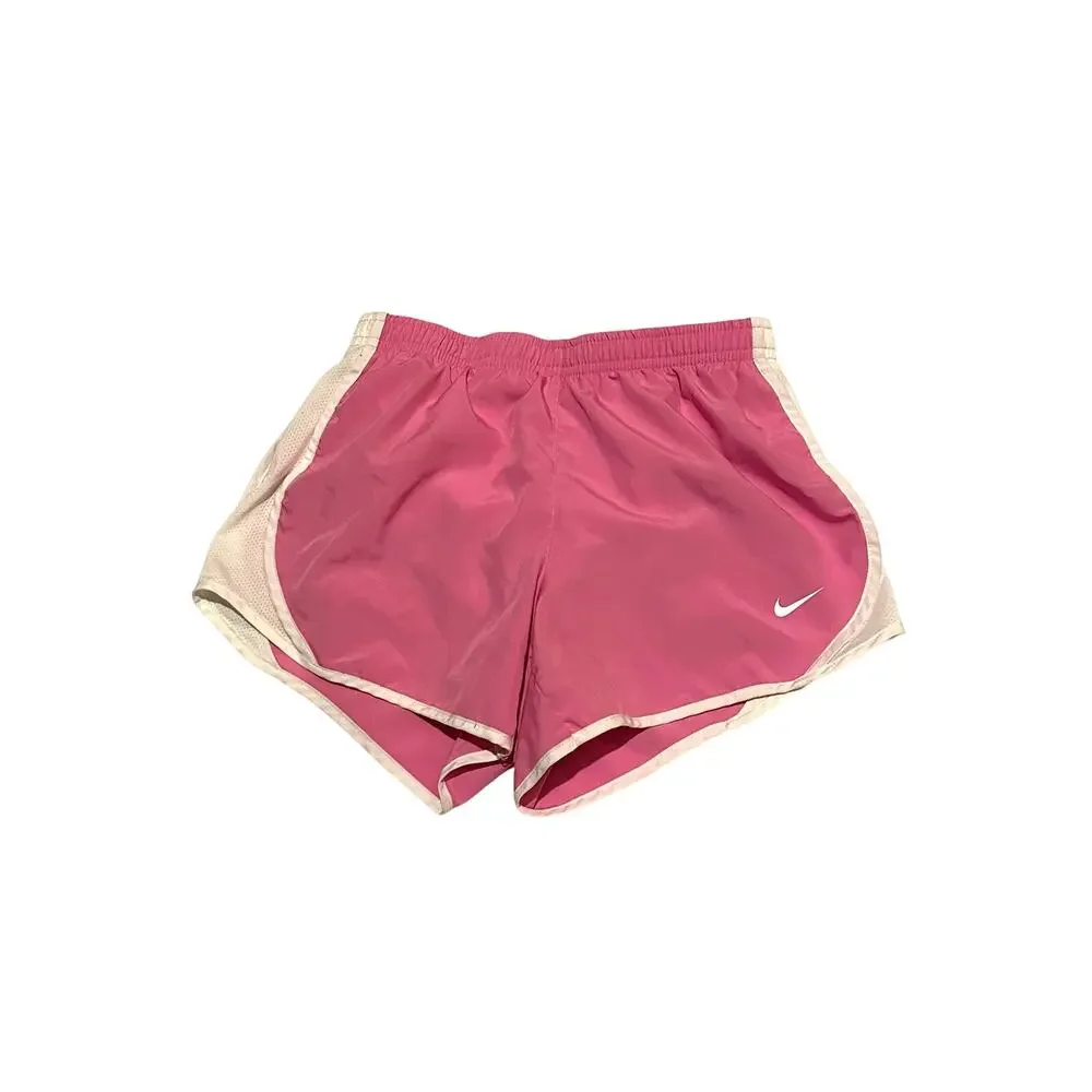 Nike Dri-FIT Tempo Running Shorts Pink White Girls Youth Medium Athletic Shorts